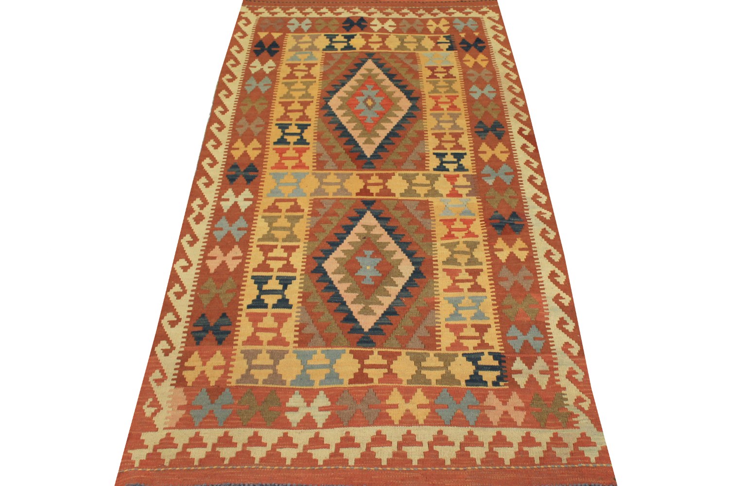 4x6 Flat Weave Hand Knotted Wool Area Rug - MR13329