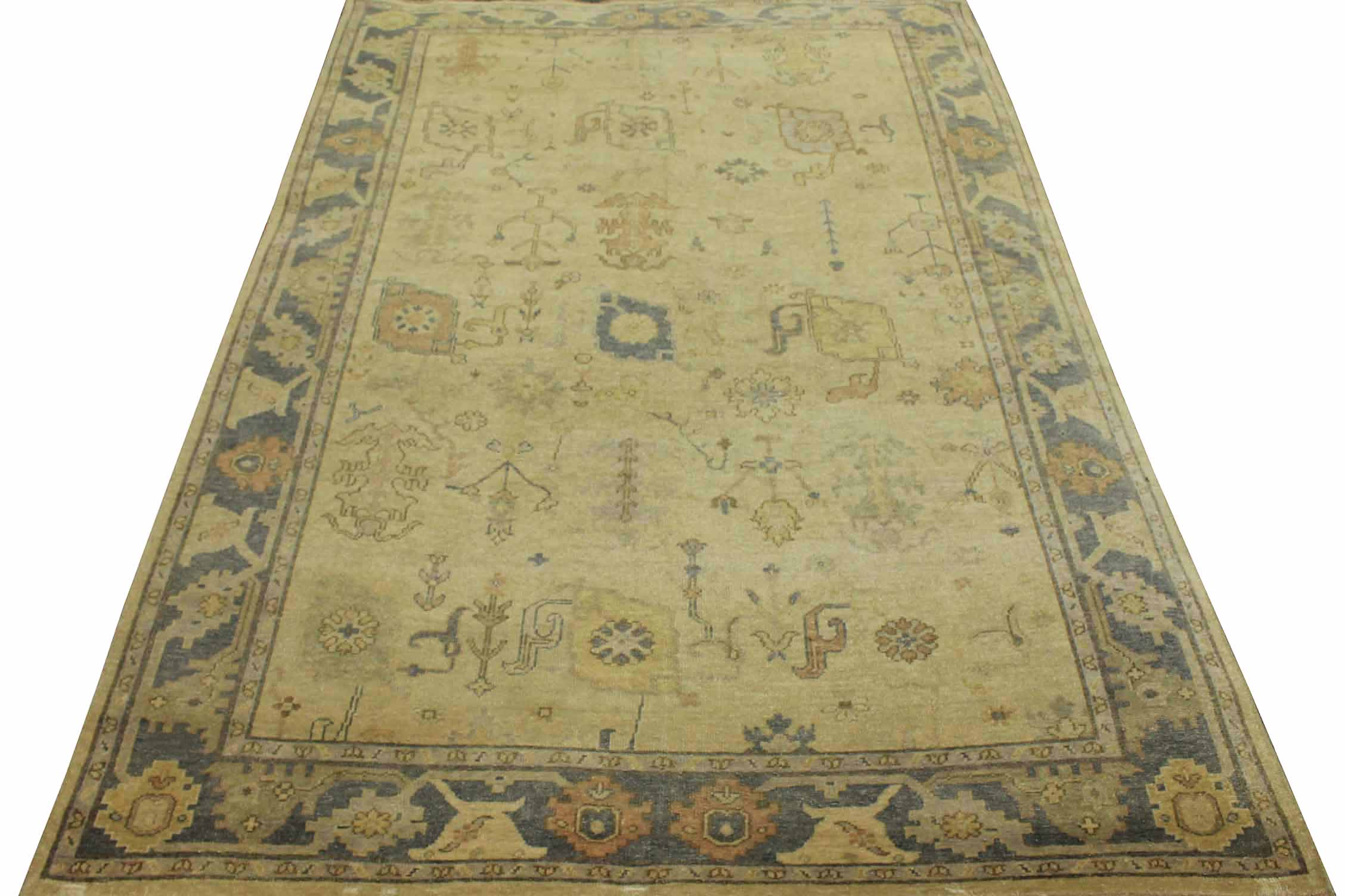 6x9 Oushak Hand Knotted Wool Area Rug - MR15289