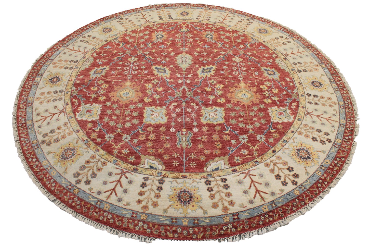 8 ft. Round & Square Traditional Hand Knotted Wool Area Rug - MR19385