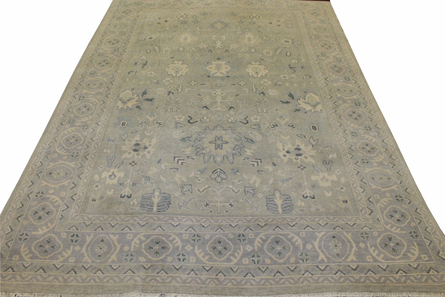 9x12 Oushak Hand Knotted Wool Area Rug - MR19691