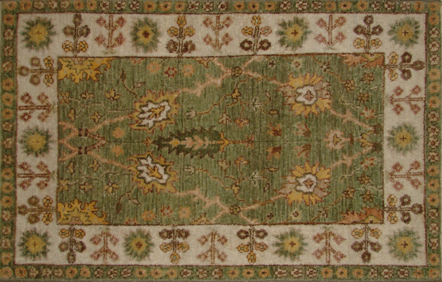 2X3 Traditional Hand Knotted Wool Area Rug - MR19871