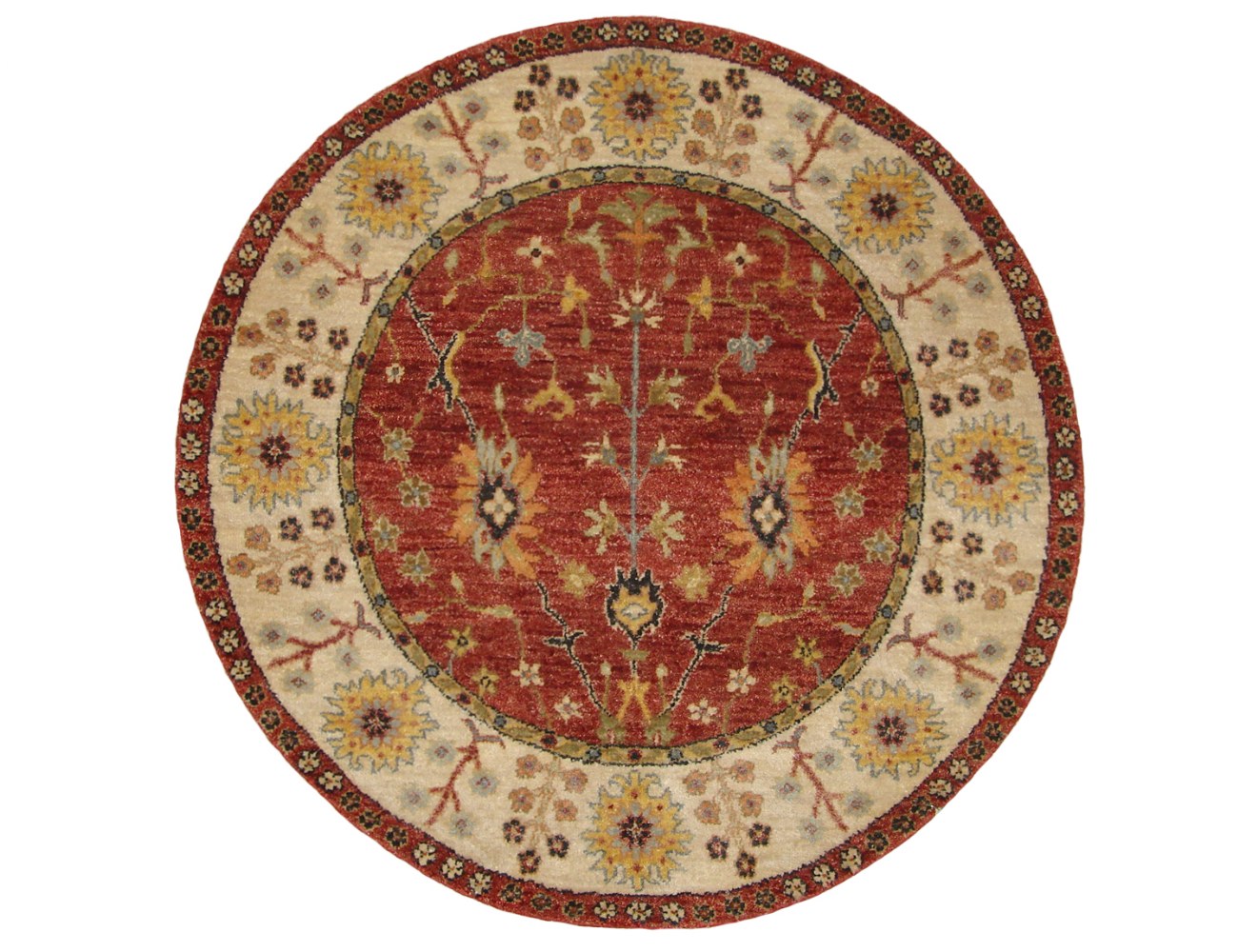 3 Round & Square Traditional Hand Knotted Wool Area Rug - MR20480