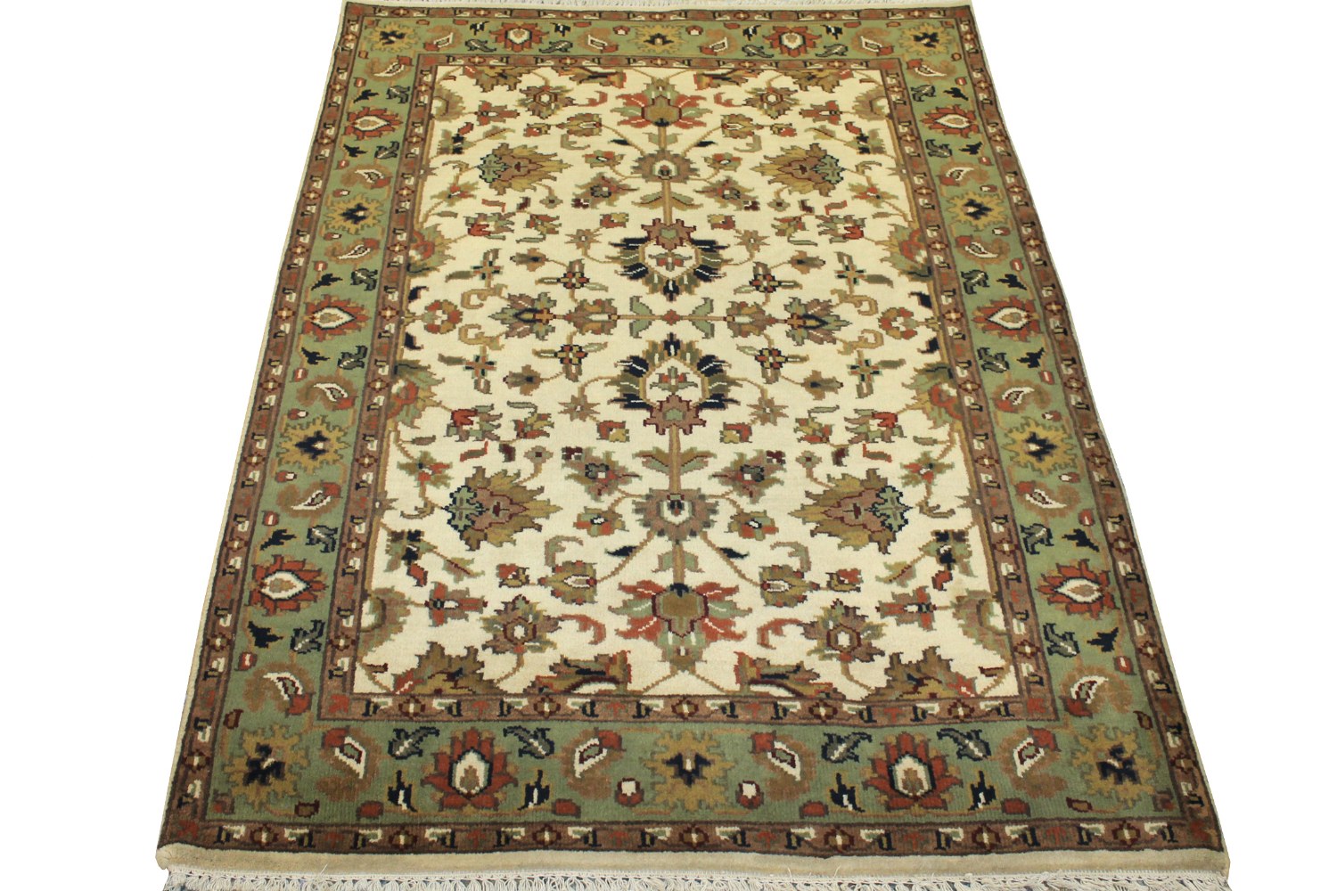 4x6 Traditional Hand Knotted Wool Area Rug - MR7524