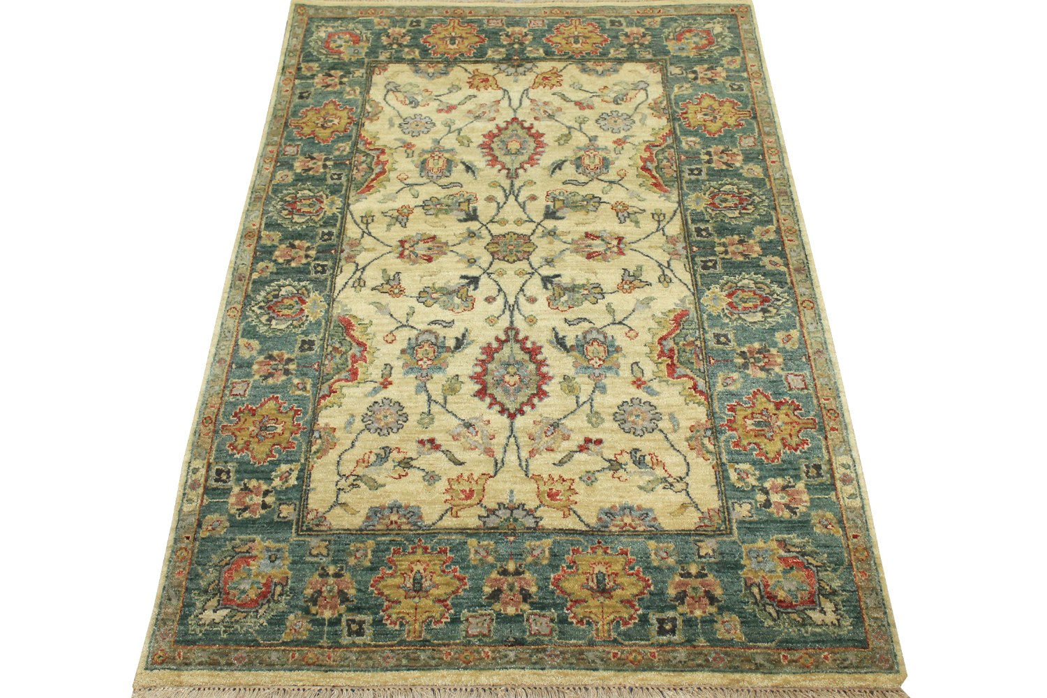 4x6 Traditional Hand Knotted Wool Area Rug - MR8427